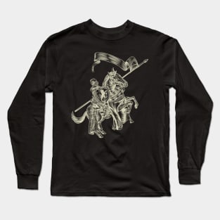 Medieval knight on a horse Long Sleeve T-Shirt